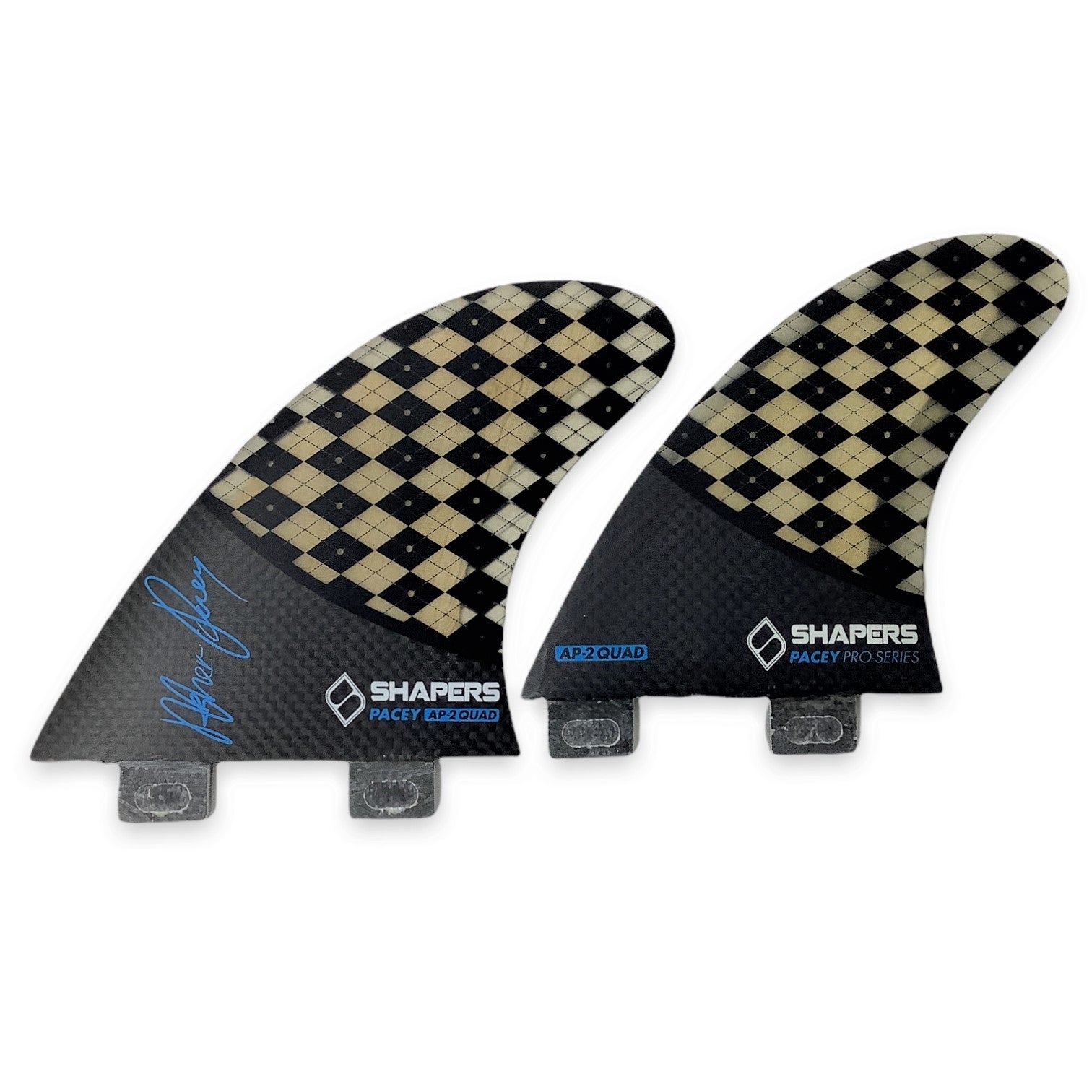 5 Fin Asher Pacey Carbon Flare Series | FCS Bamboo Inlay - Black Checkered Print